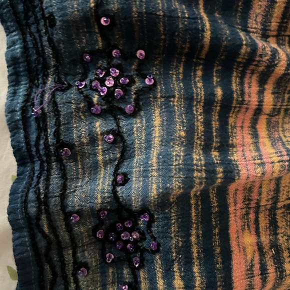 Boho tie-dye blue-green top hippie - Picture 5 of 8